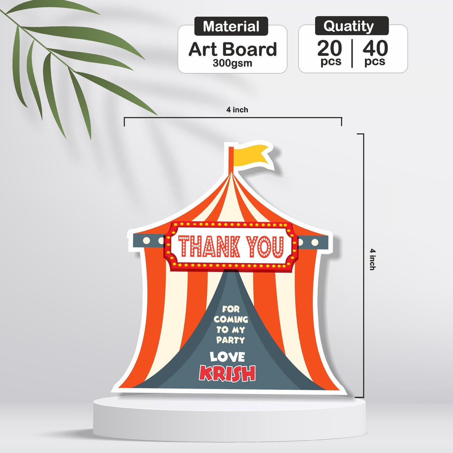 Carnival Theme Classic Thank You Tag