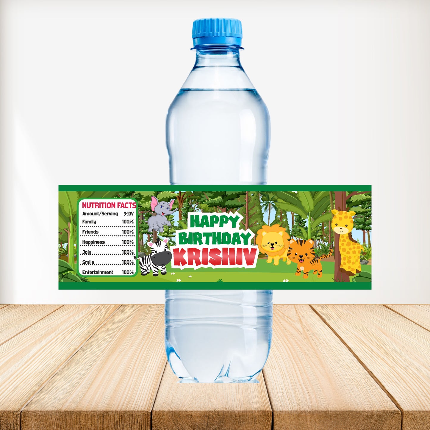 Jungle Theme Water Bottle Sticker