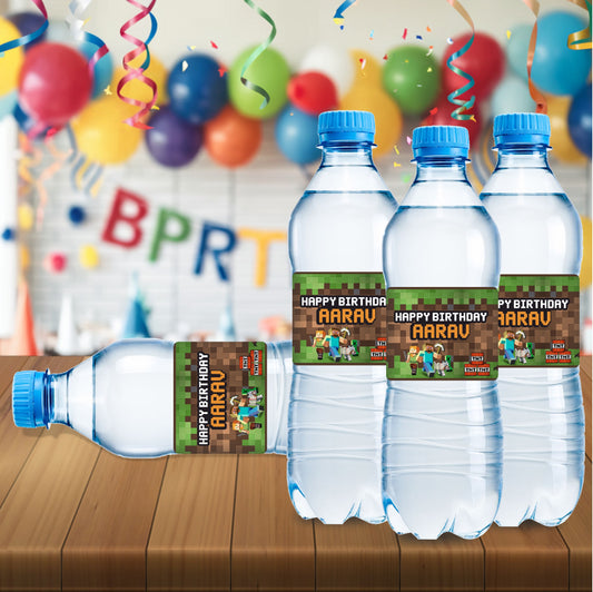 Minecraft Theme Water Bottle Sticker