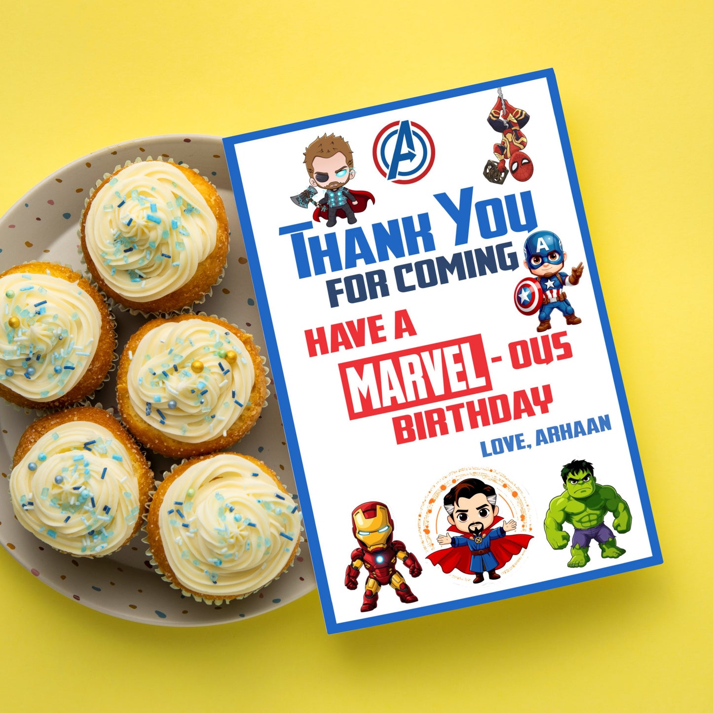 Avengers Theme Classic Thank You Cards