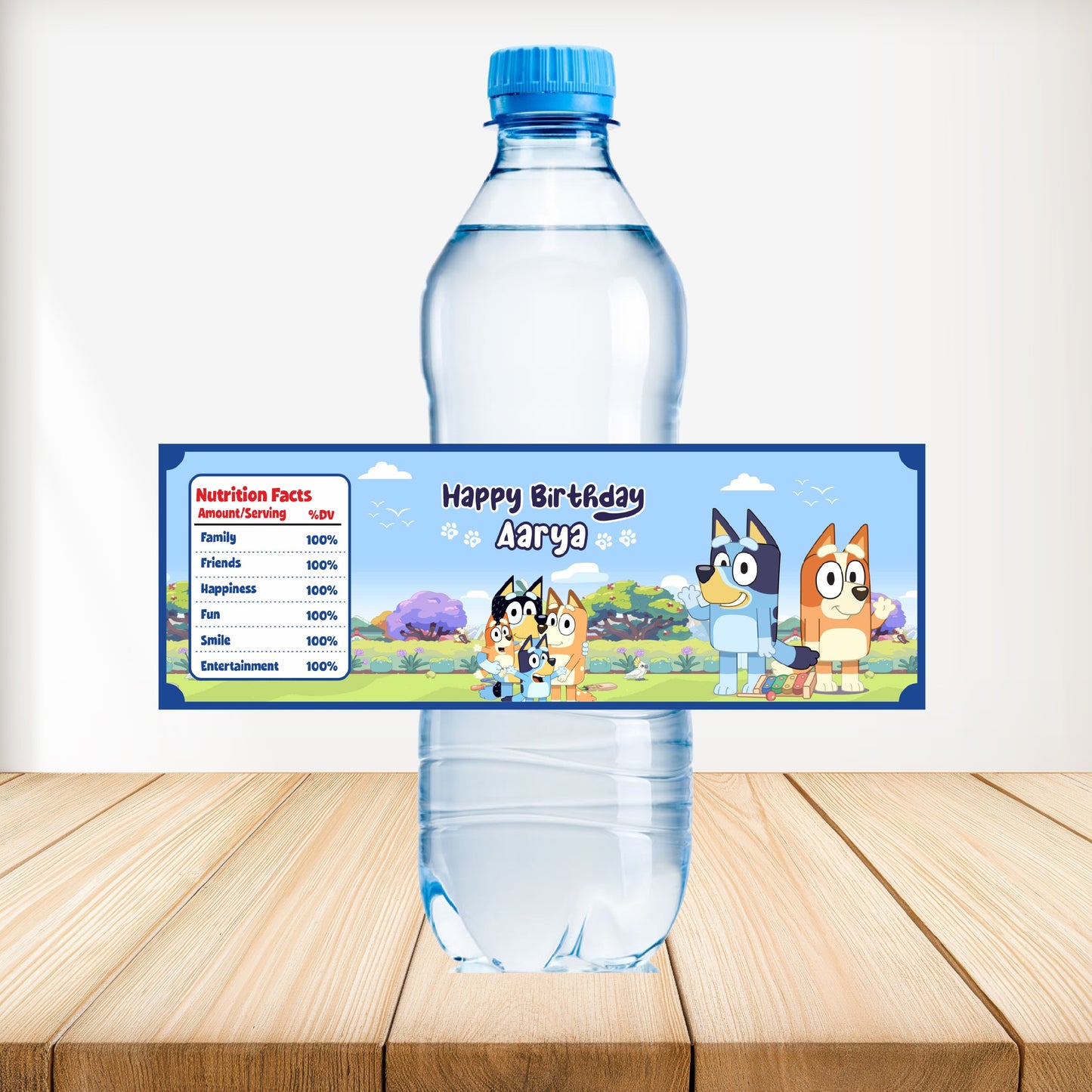 Bluey Theme Water Bottle Sticker