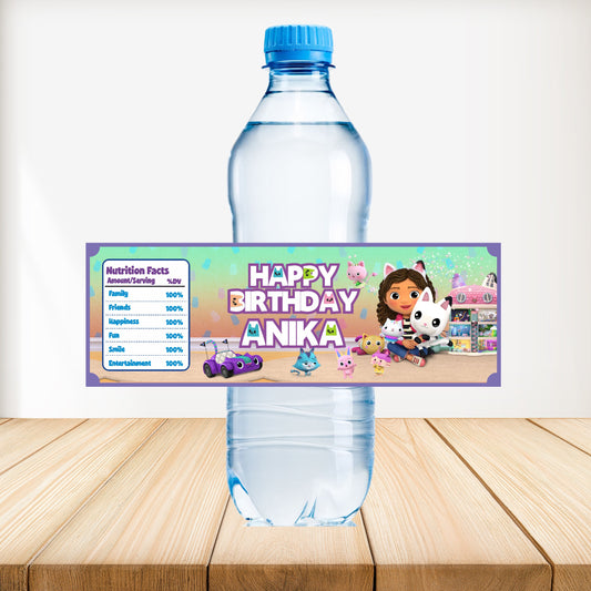 Gabby’s Dollhouse Theme Water Bottle Sticker