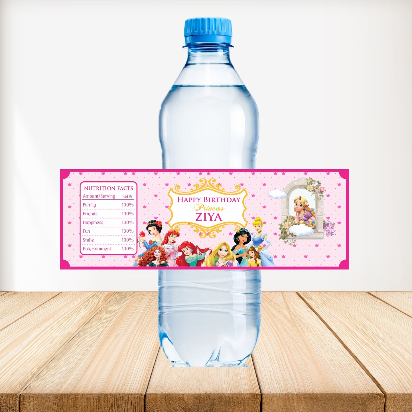 Princess Theme Water Bottle Sticker