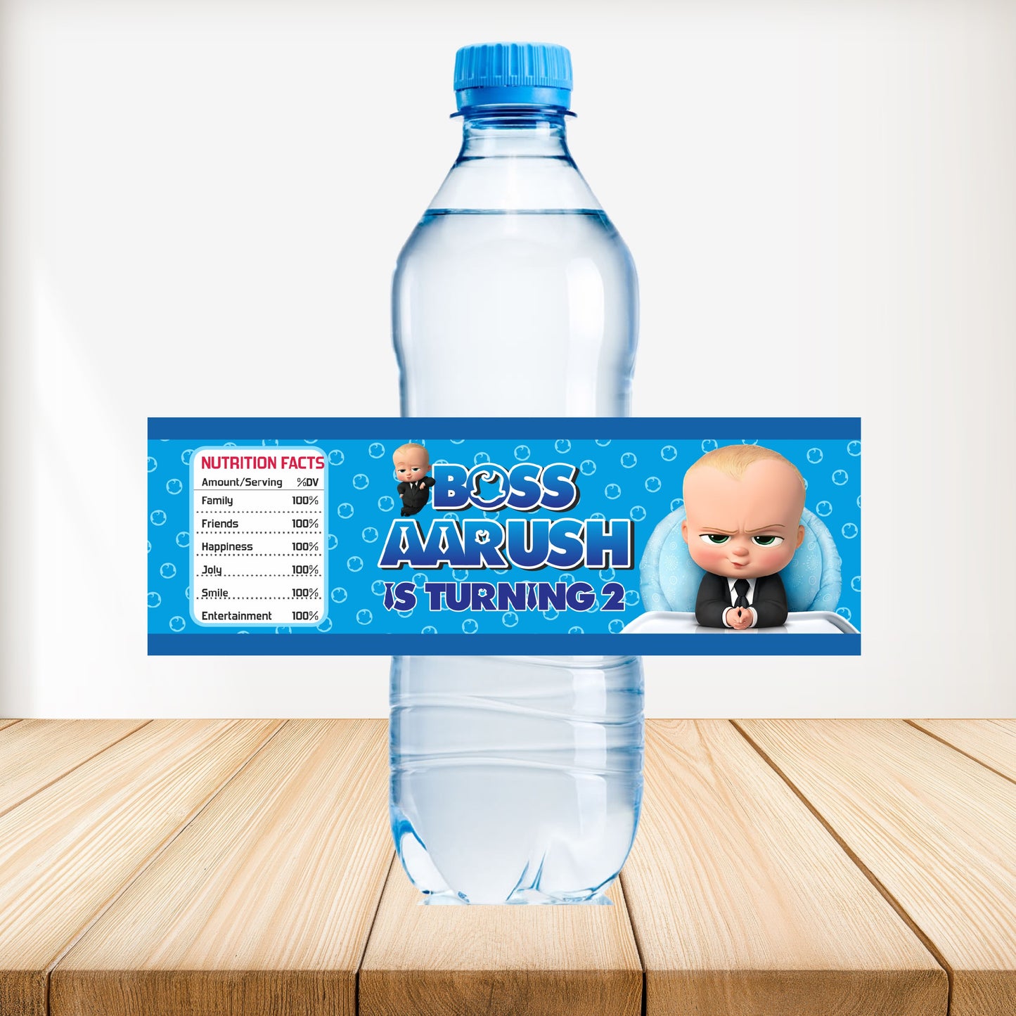 Boss Baby Theme Water Bottle Sticker