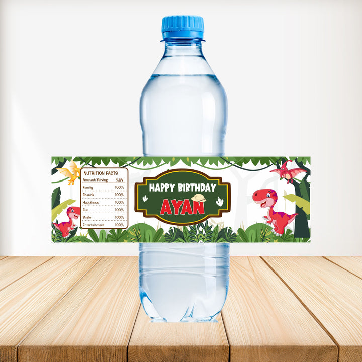 Dino Theme Water Bottle Sticker