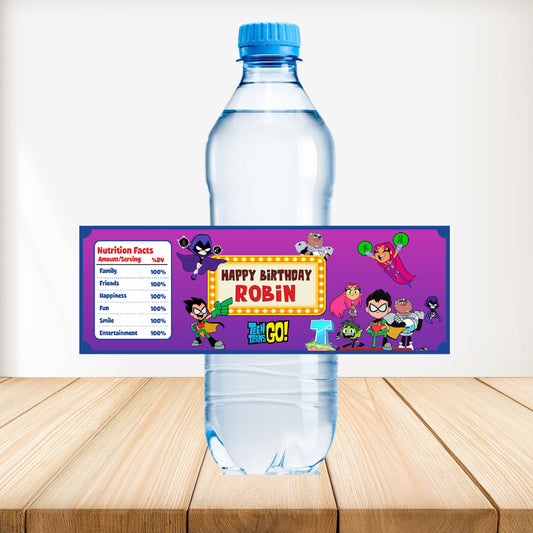 Teen Titans Theme Water Bottle Sticker