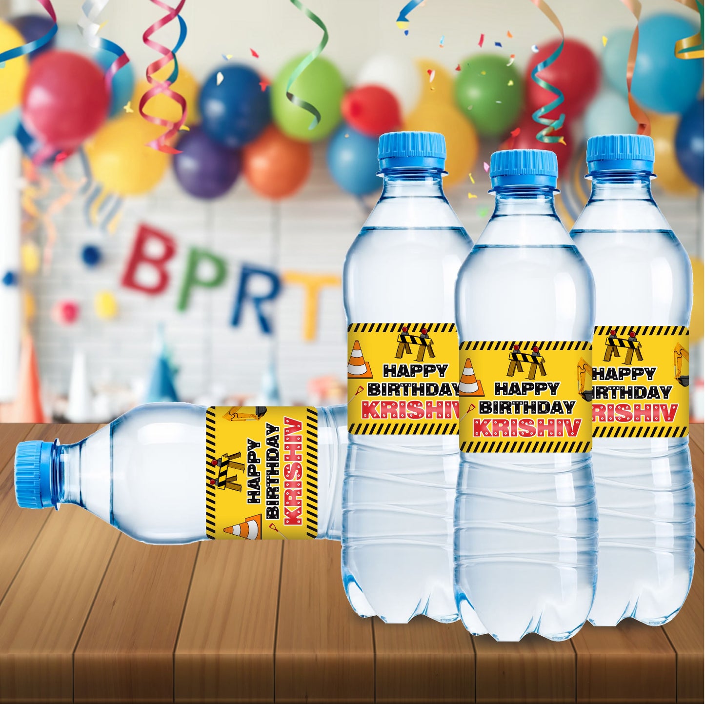 Construction Theme Water Bottle Sticker