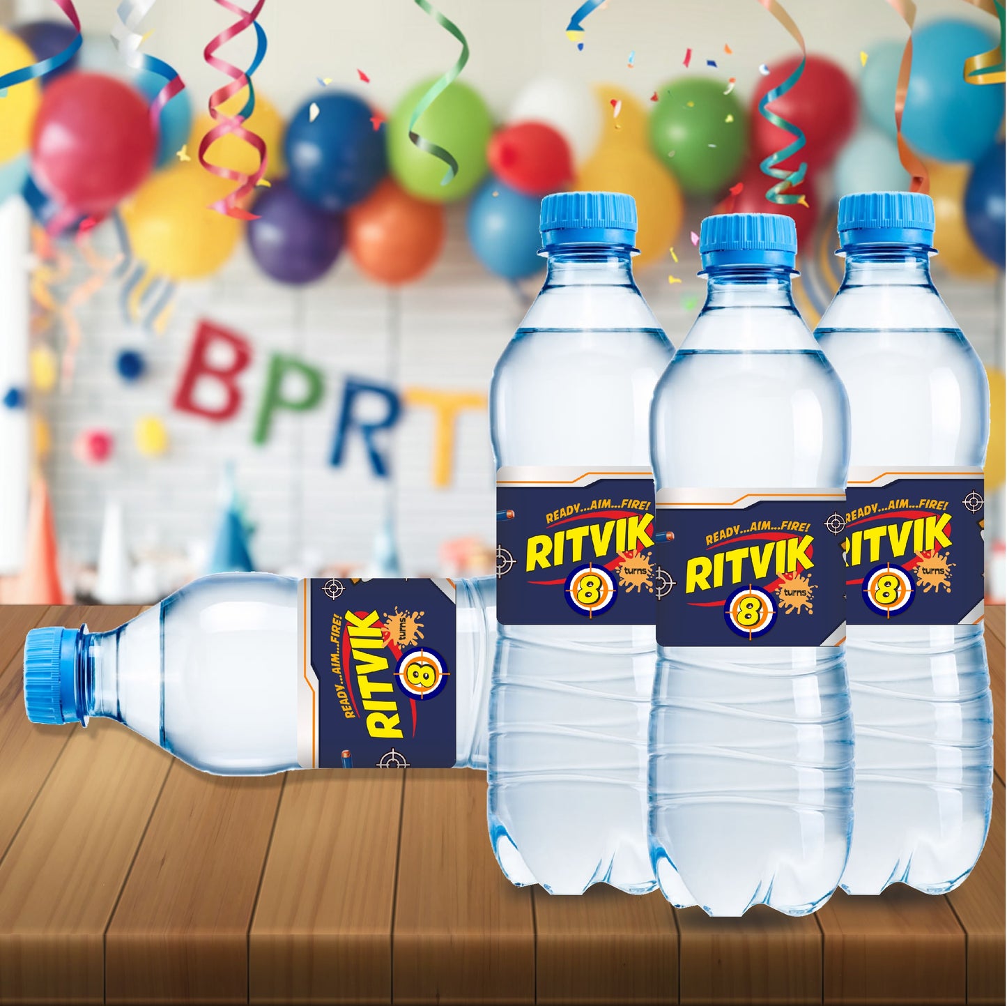 Nerf Gun Theme Water Bottle Sticker