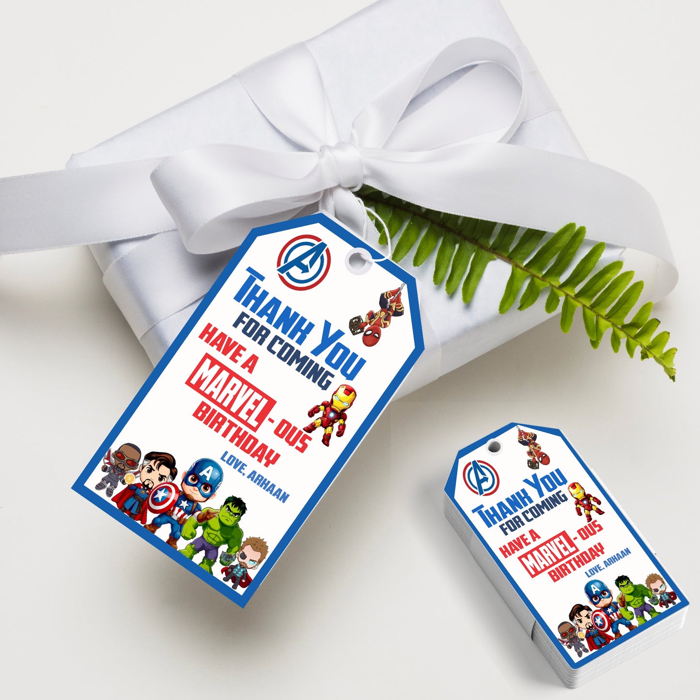 Avengers Theme Classic Thank You Tag