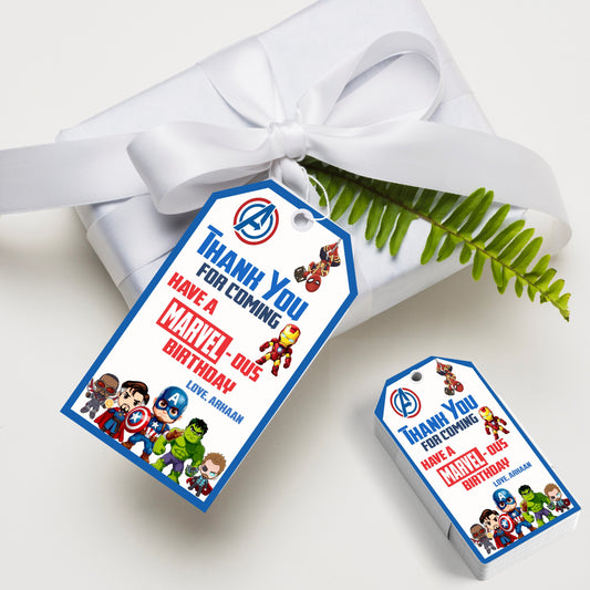 Avengers Theme Classic Thank You Tag