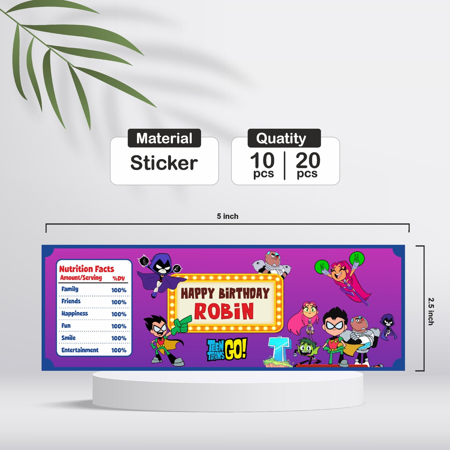 Teen Titans Theme Water Bottle Sticker