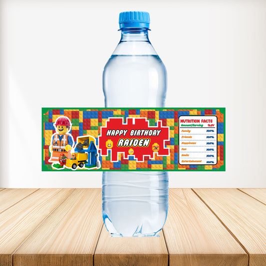Lego Theme Water Bottle Sticker