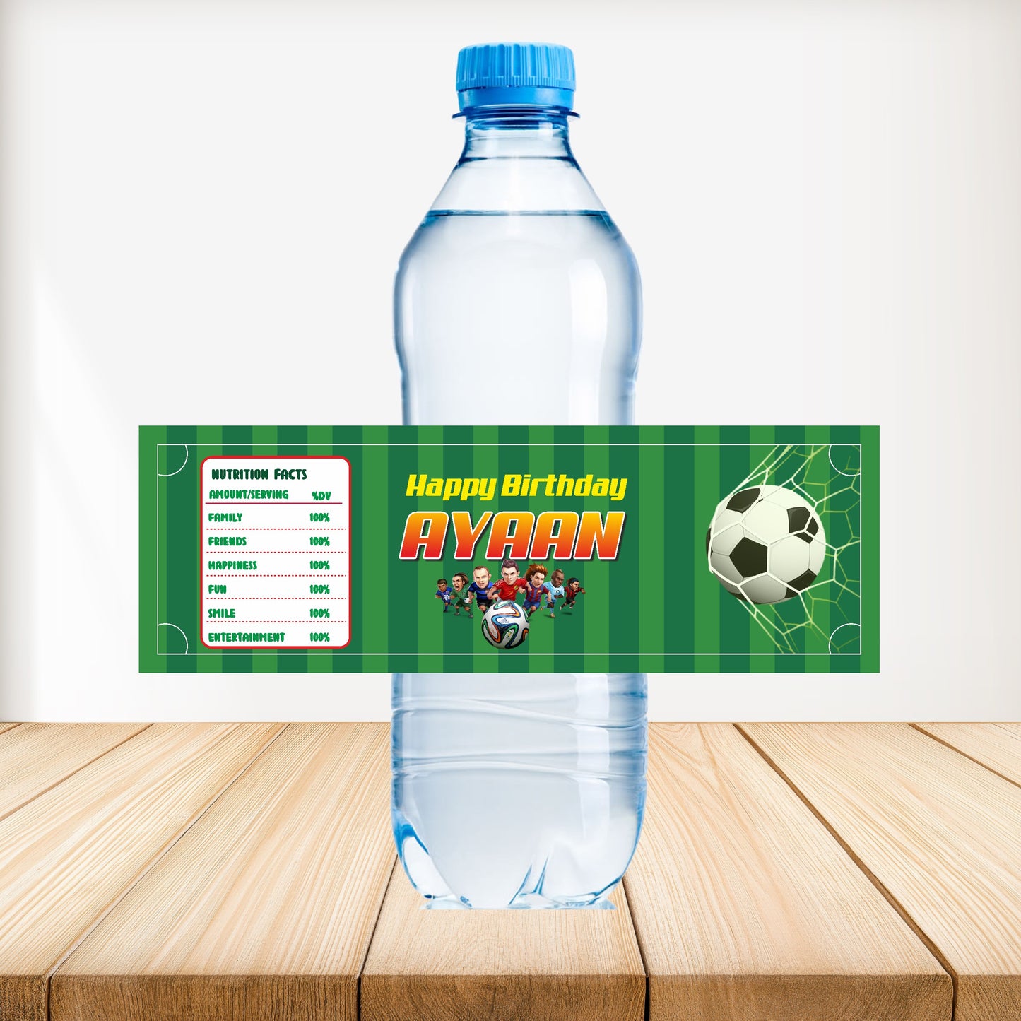 Football Theme Water Bottle Sticker
