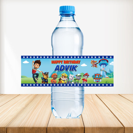 Paw Patrol Theme Water Bottle Sticker