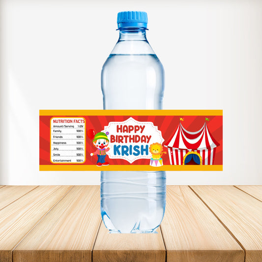 Carnival Theme Water Bottle Sticker
