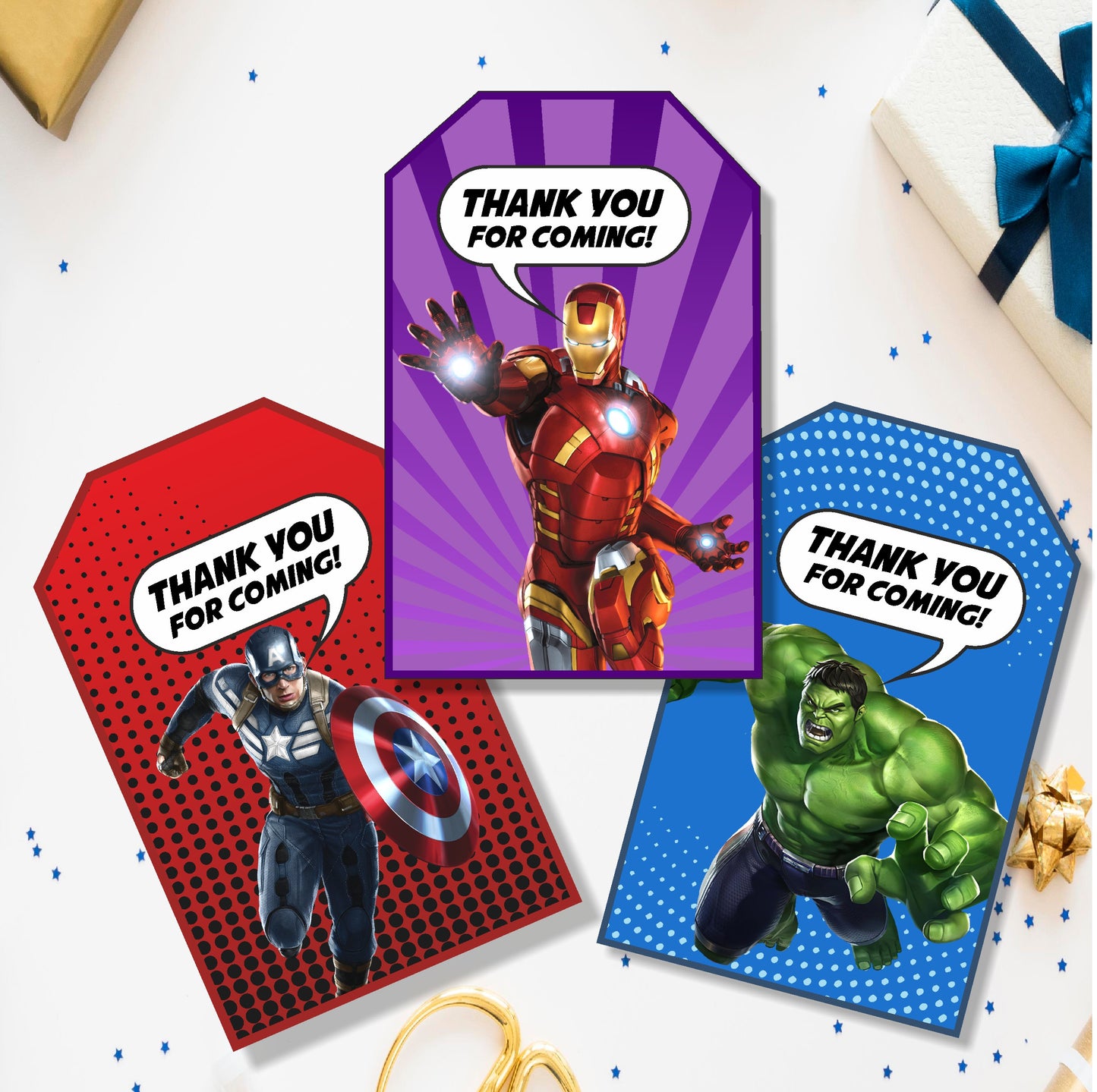 Avengers Theme Thank You Tag