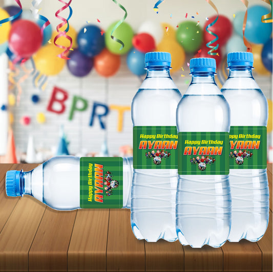 Football Theme Water Bottle Sticker