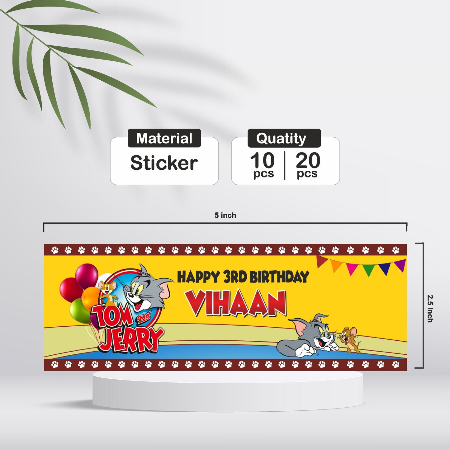 Tom & Jerry Theme Water Bottle Sticker