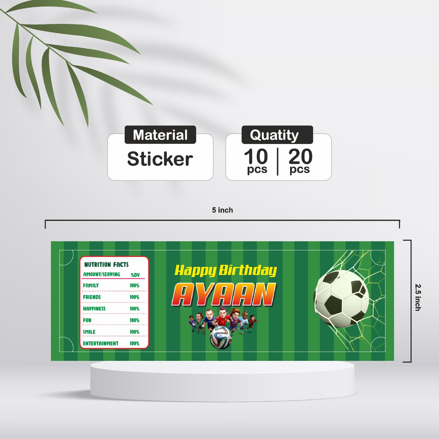 Football Theme Water Bottle Sticker