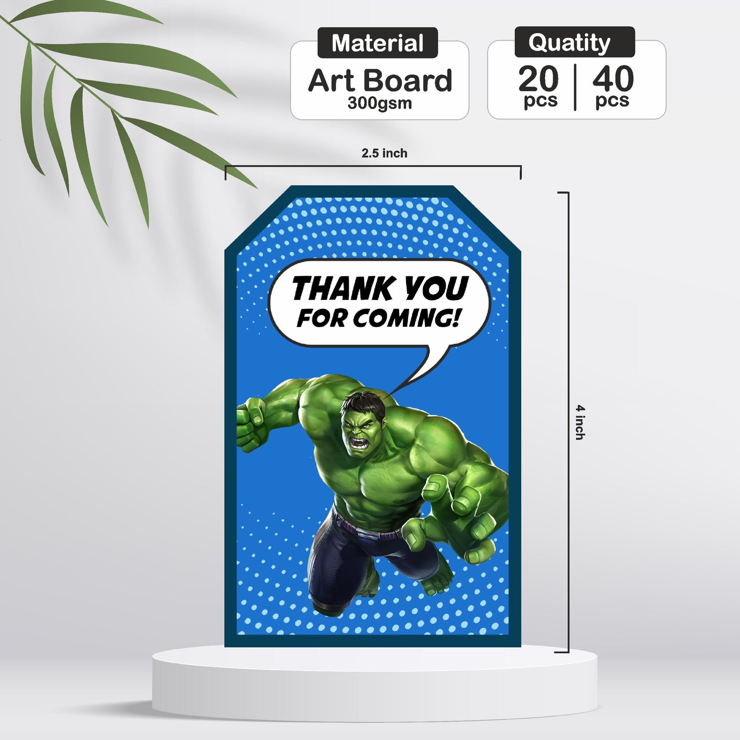 Avengers Theme Thank You Tag