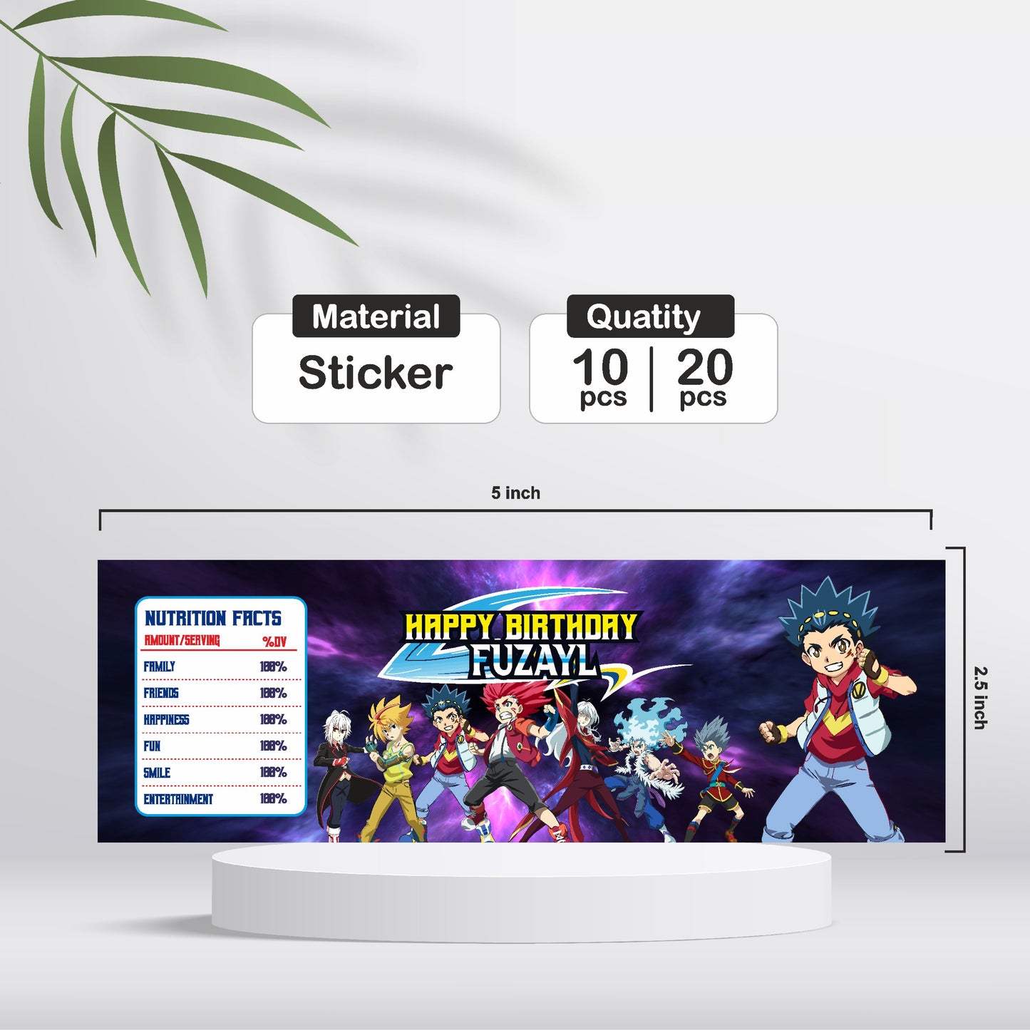 Beybalde Theme Water Bottle Sticker