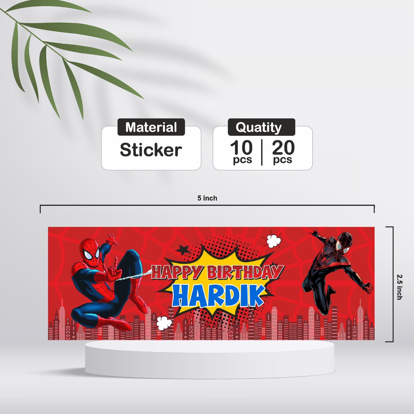 Spiderman Theme Water Bottle Sticker