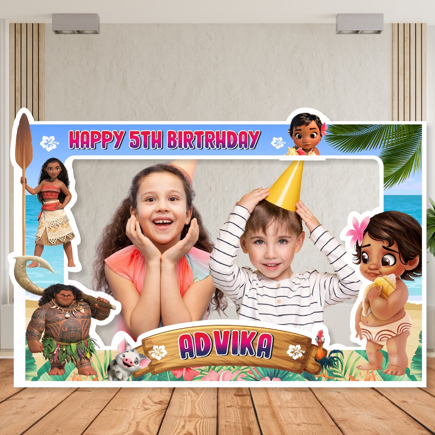 Moana Theme Personalized  Photobooth