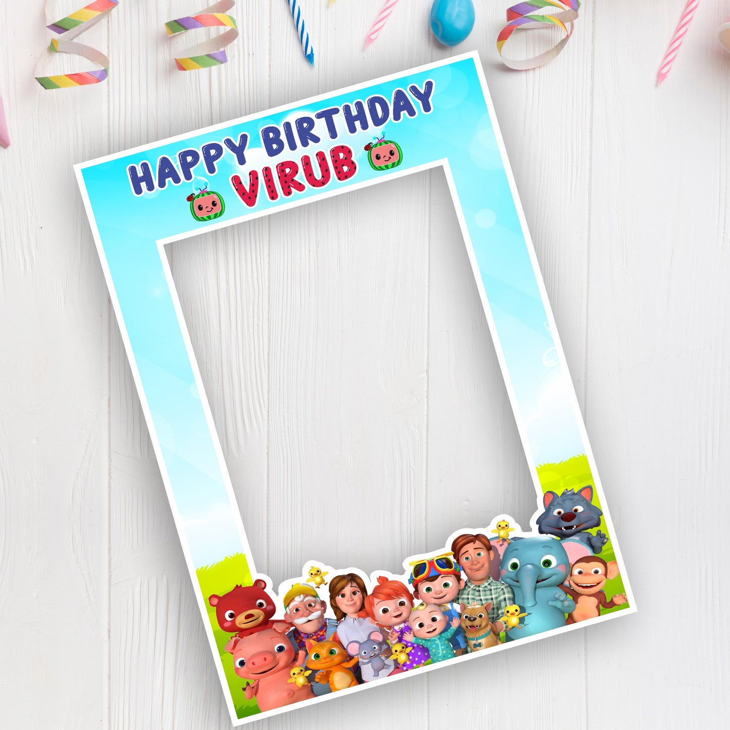 Cocomelon Theme Personalized Photobooth