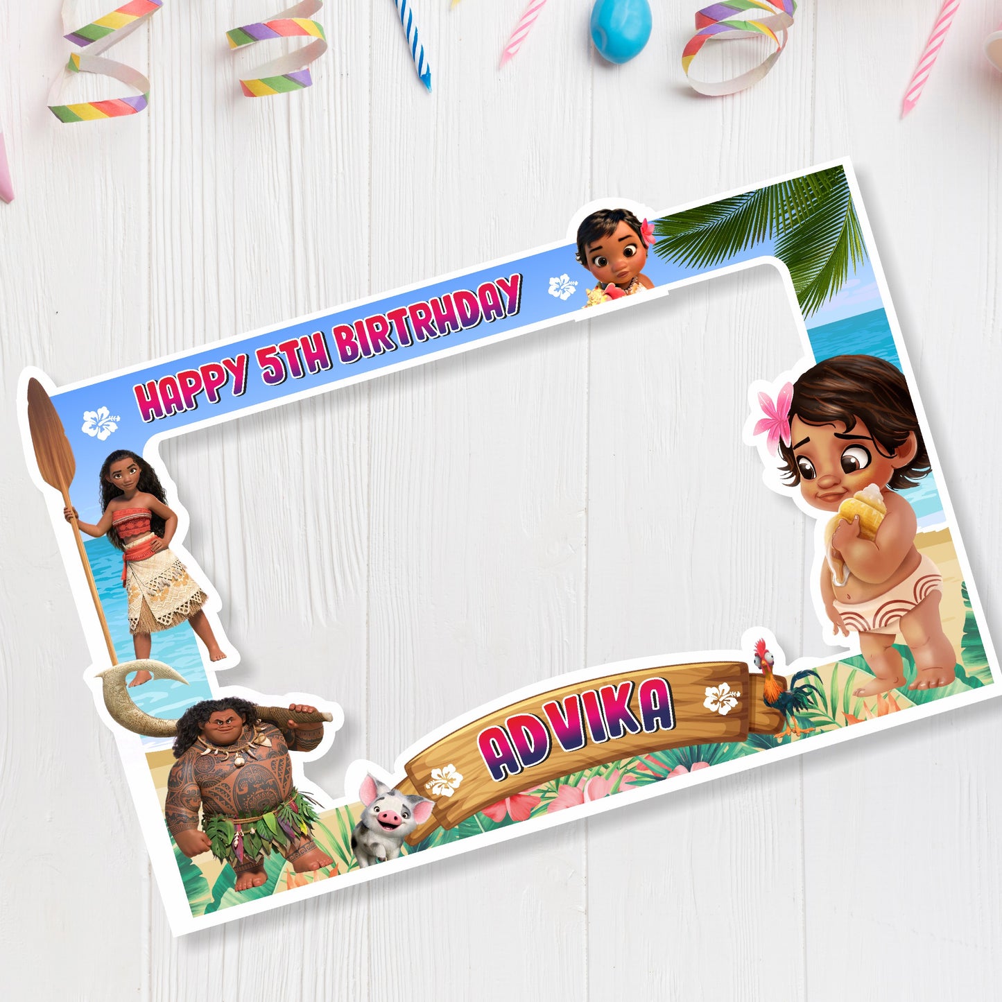 Moana Theme Personalized  Photobooth