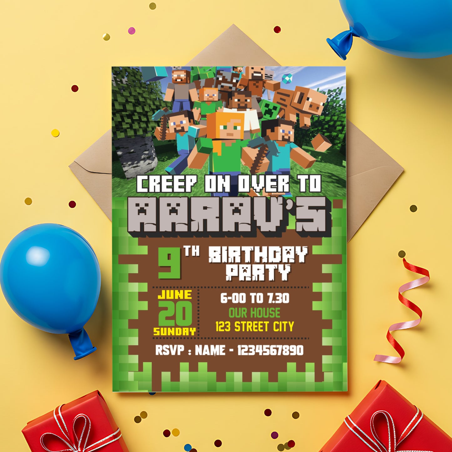 Minecraft Theme Invite