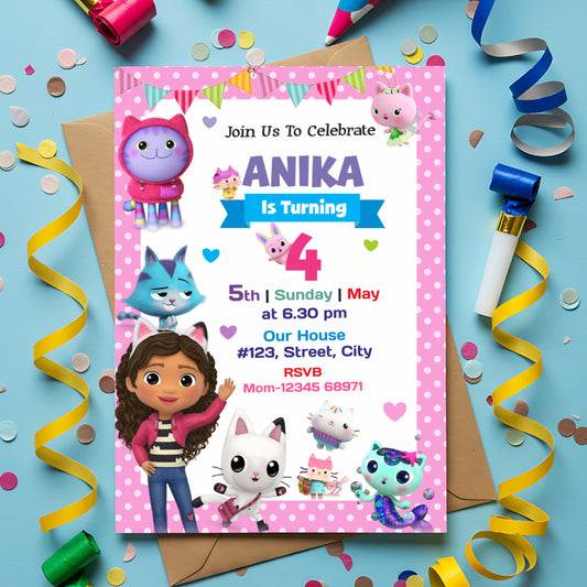 Gabby’s Dollhouse Theme Invite