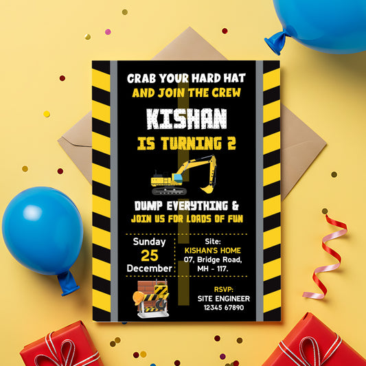 Construction Theme Invite