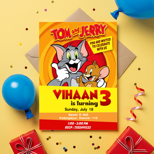 Tom & Jerry Theme Invite
