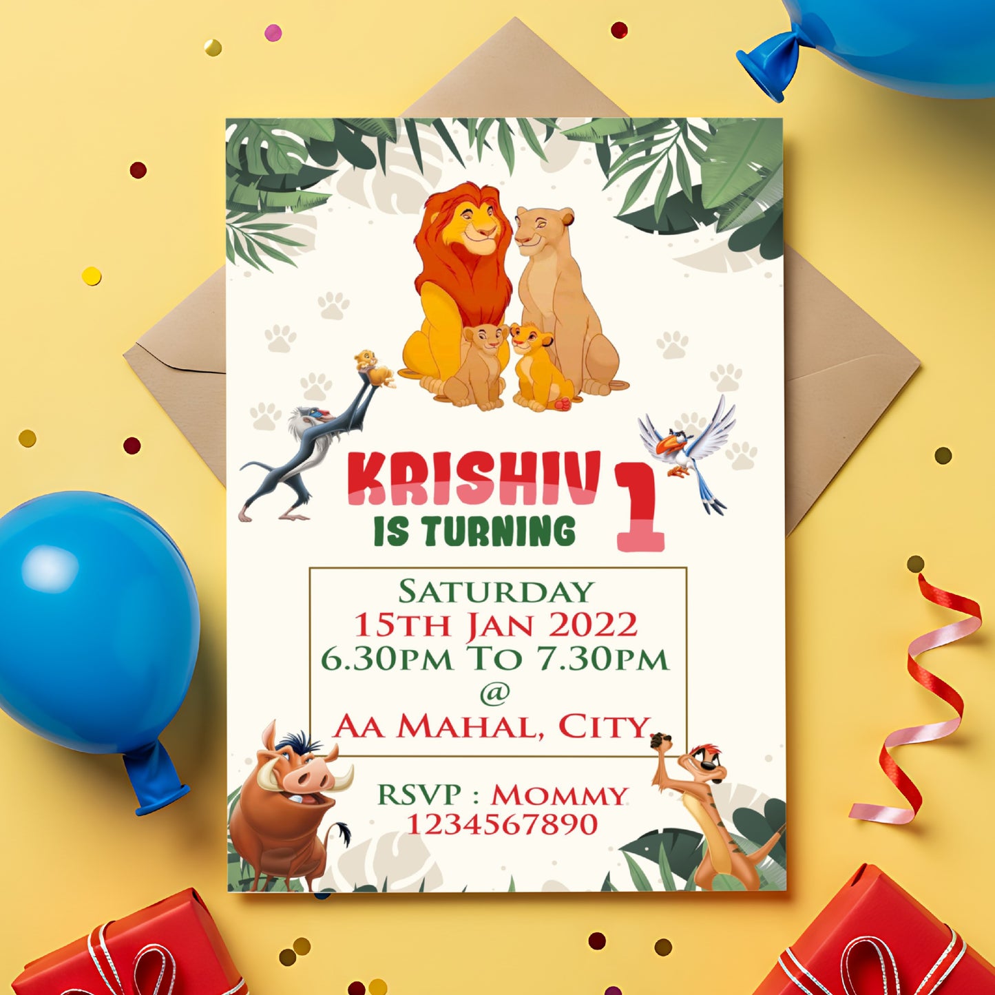 Lion King Theme Invite
