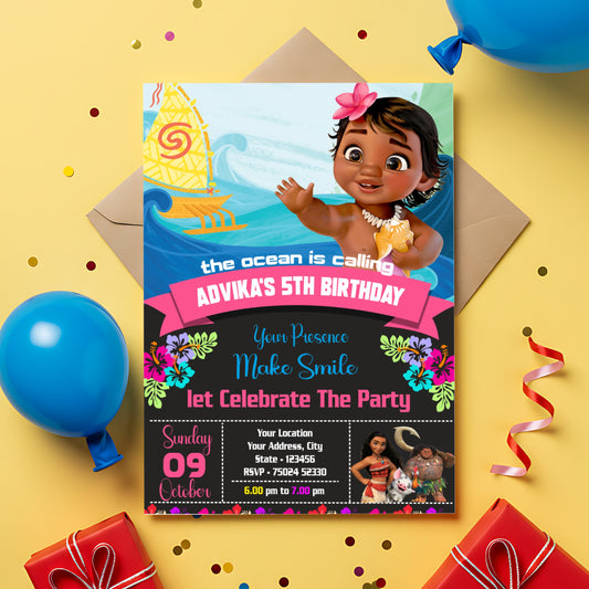 Moana Theme Invite