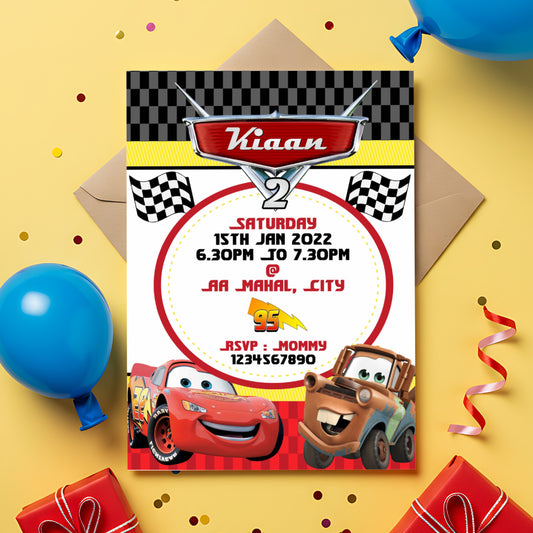 McQeen Car Theme Invite
