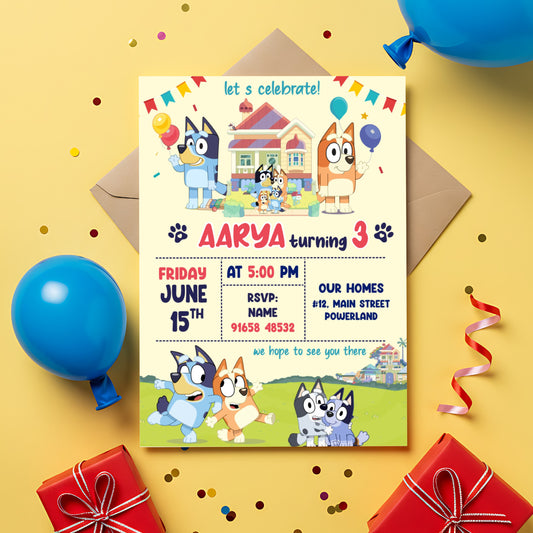 Bluey Theme Invite