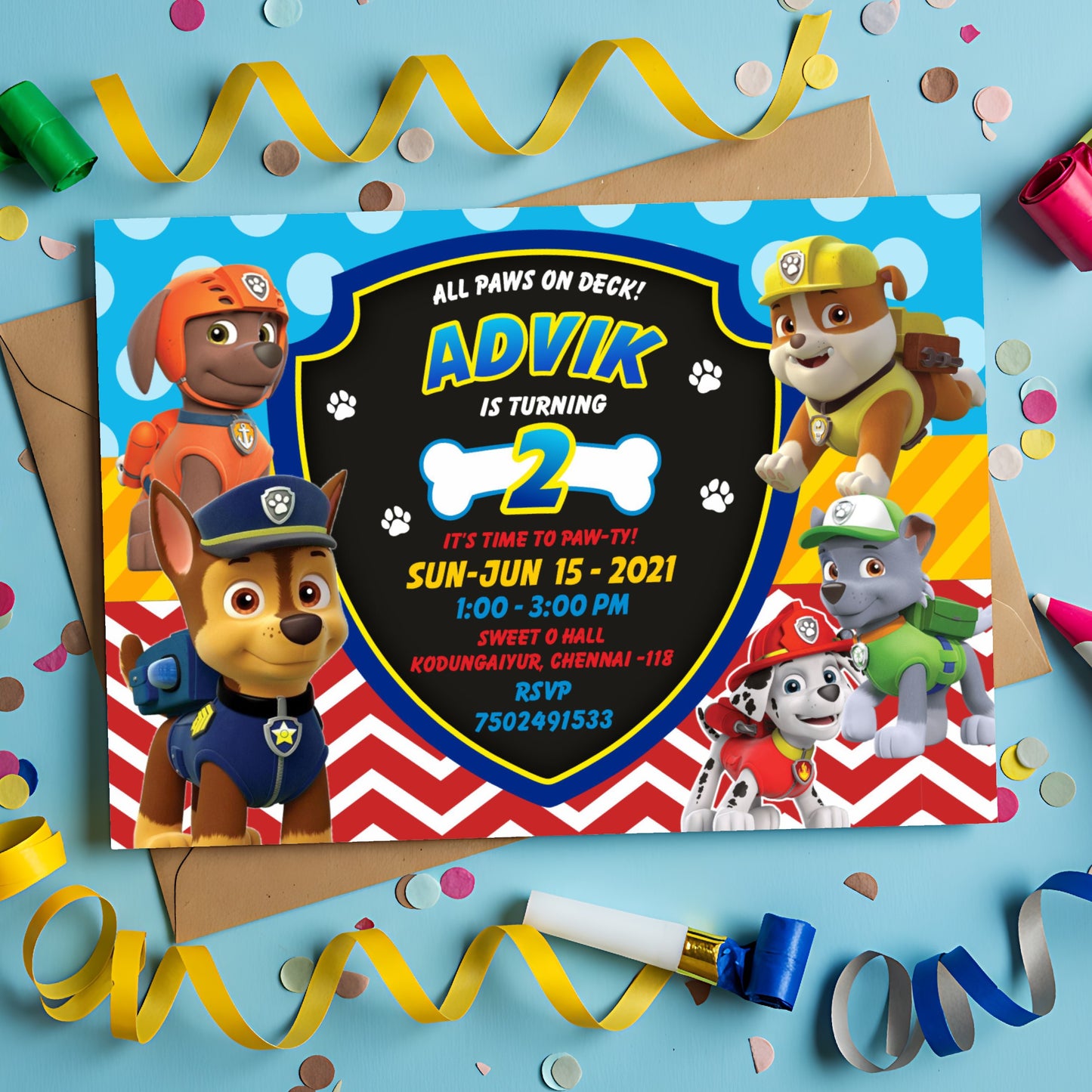 Paw Patrol Theme Invite