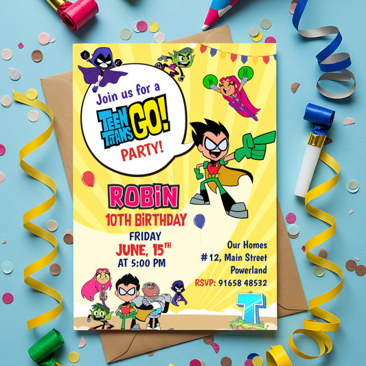 Teen Titans Theme Invite