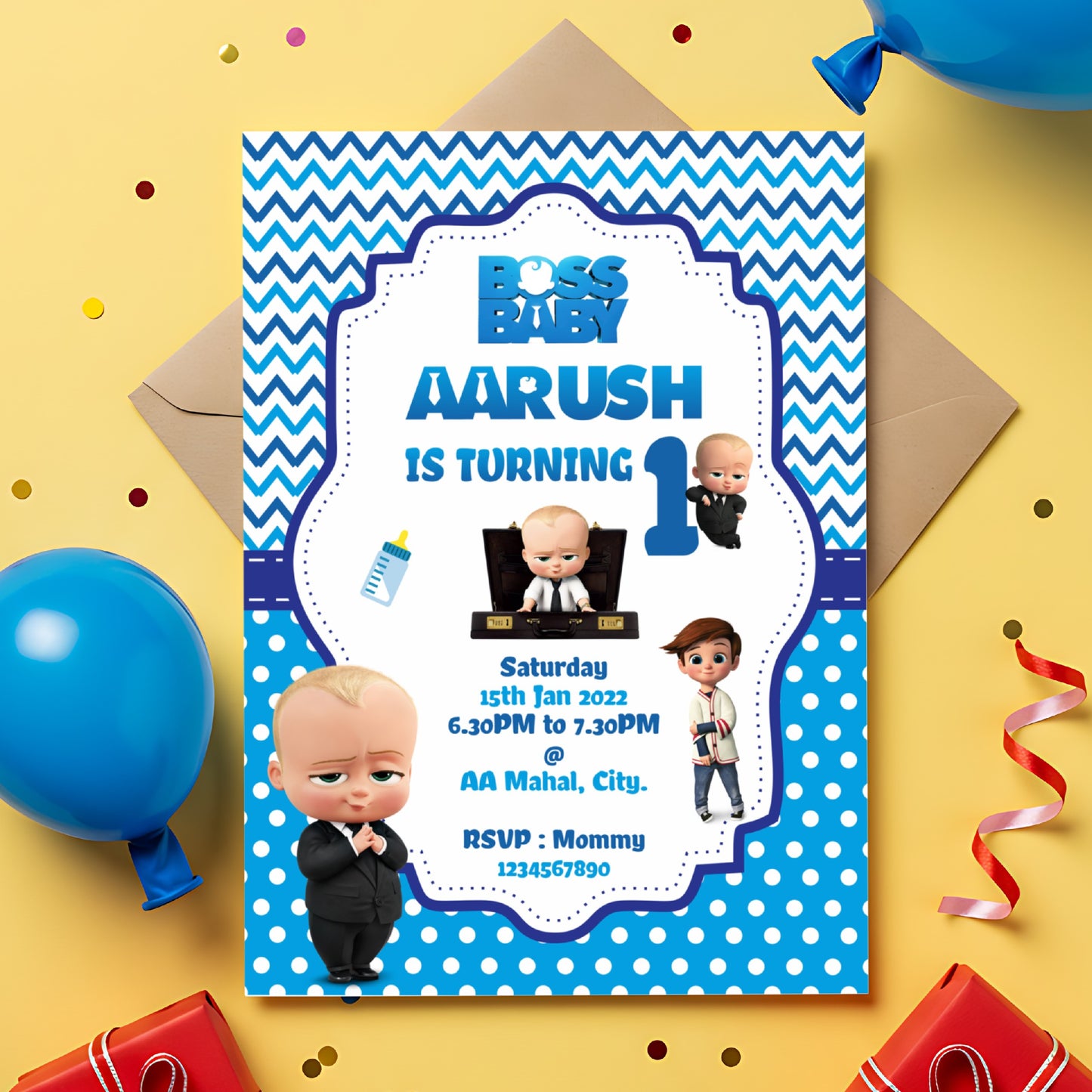 Boss Baby Theme Invite