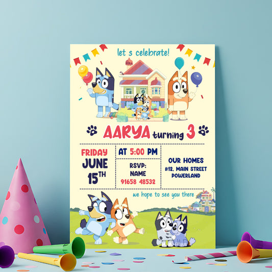 Bluey Theme Invite