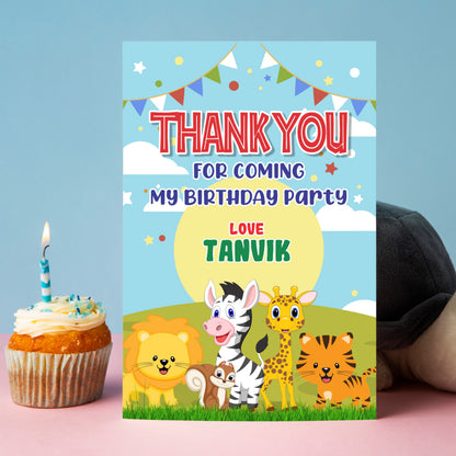 Jungle Theme Thank You Cards My Store