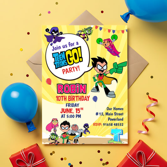 Teen Titans Theme Invite