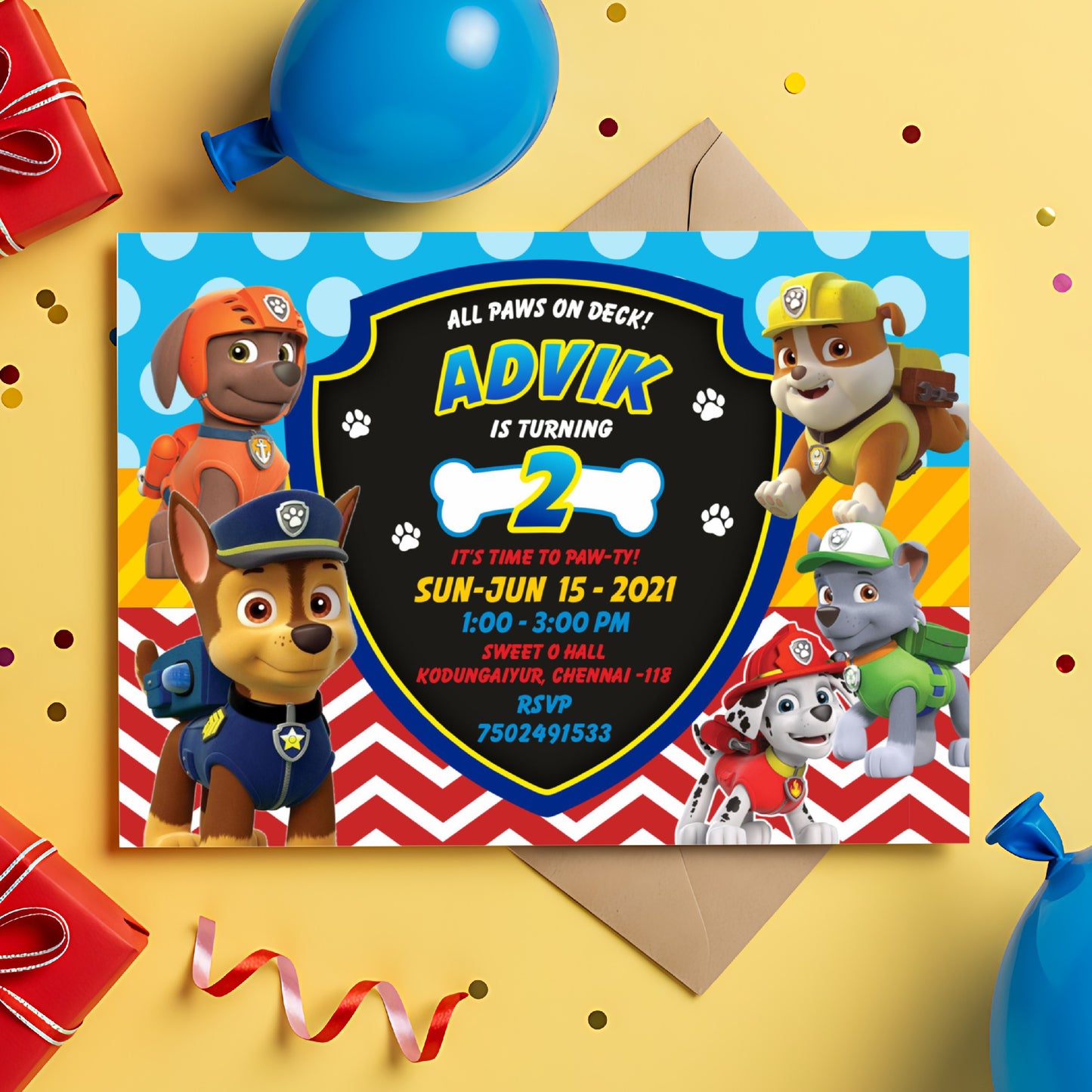 Paw Patrol Theme Invite