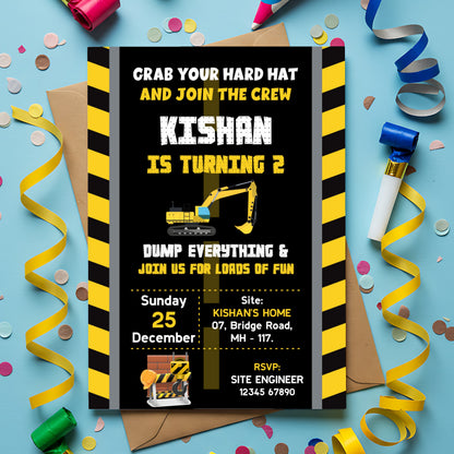 Construction Theme Invite