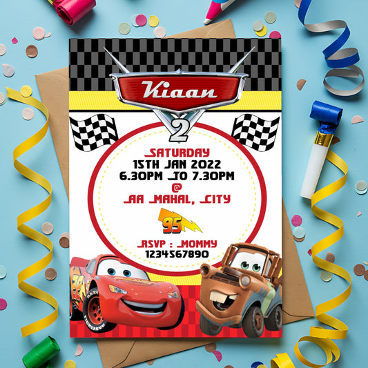 McQeen Car Theme Invite