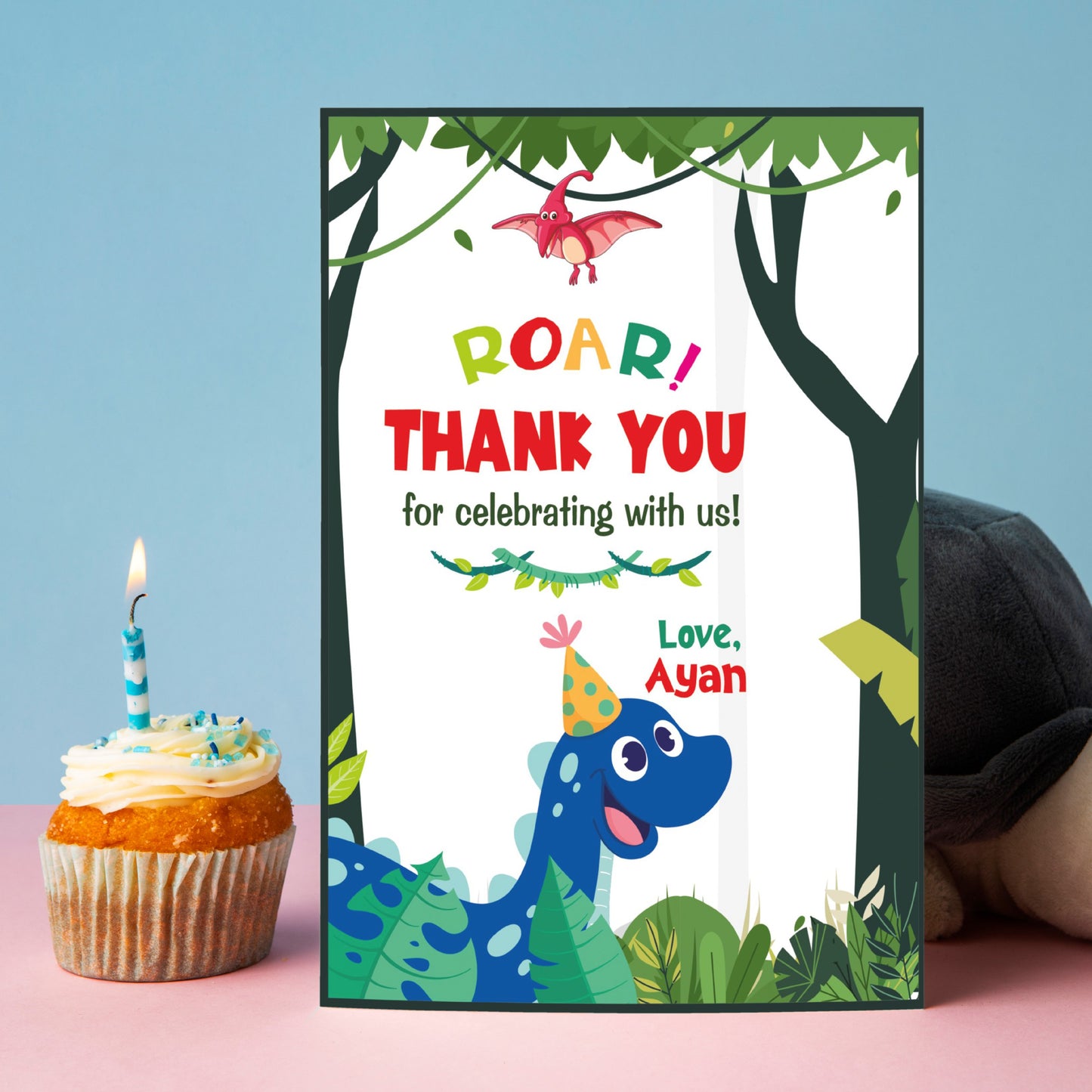 Dino Theme Thank You Cards