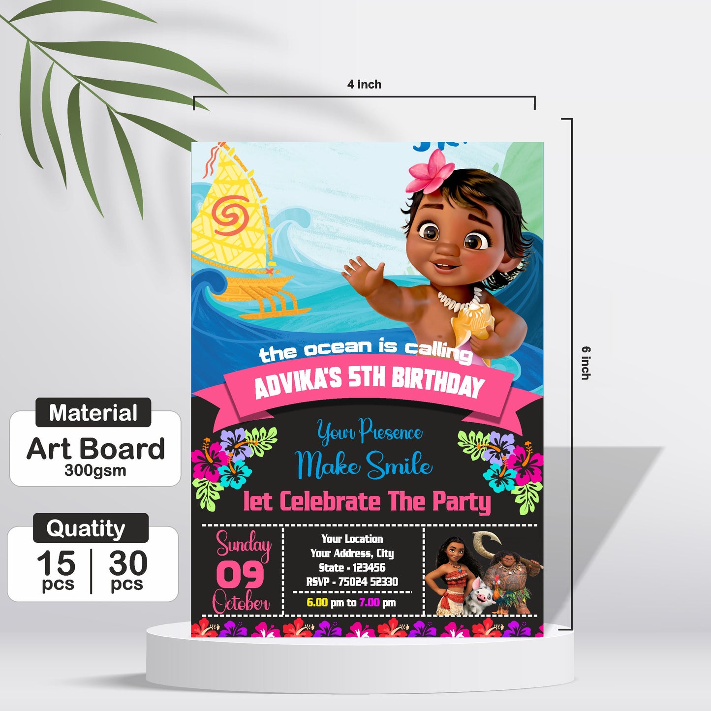 Moana Theme Invite