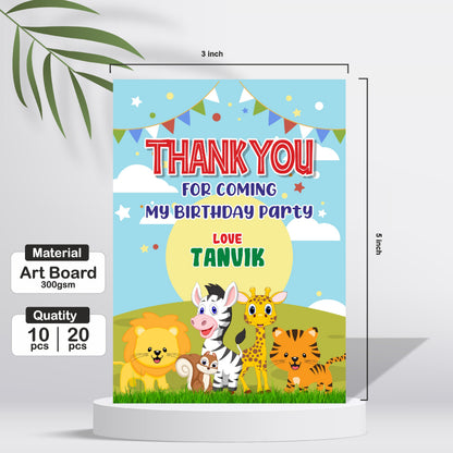 Jungle Theme Thank You Cards My Store