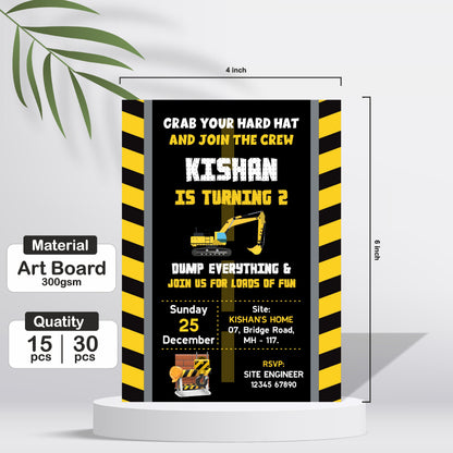 Construction Theme Invite